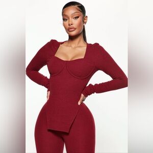 Fashion Nova Set Burgundy